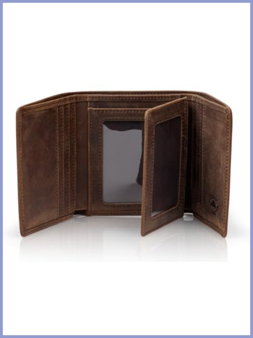 Men's RFID Blocking Trifold Leather Wallet 11 Card Slots 3 ID Windows
